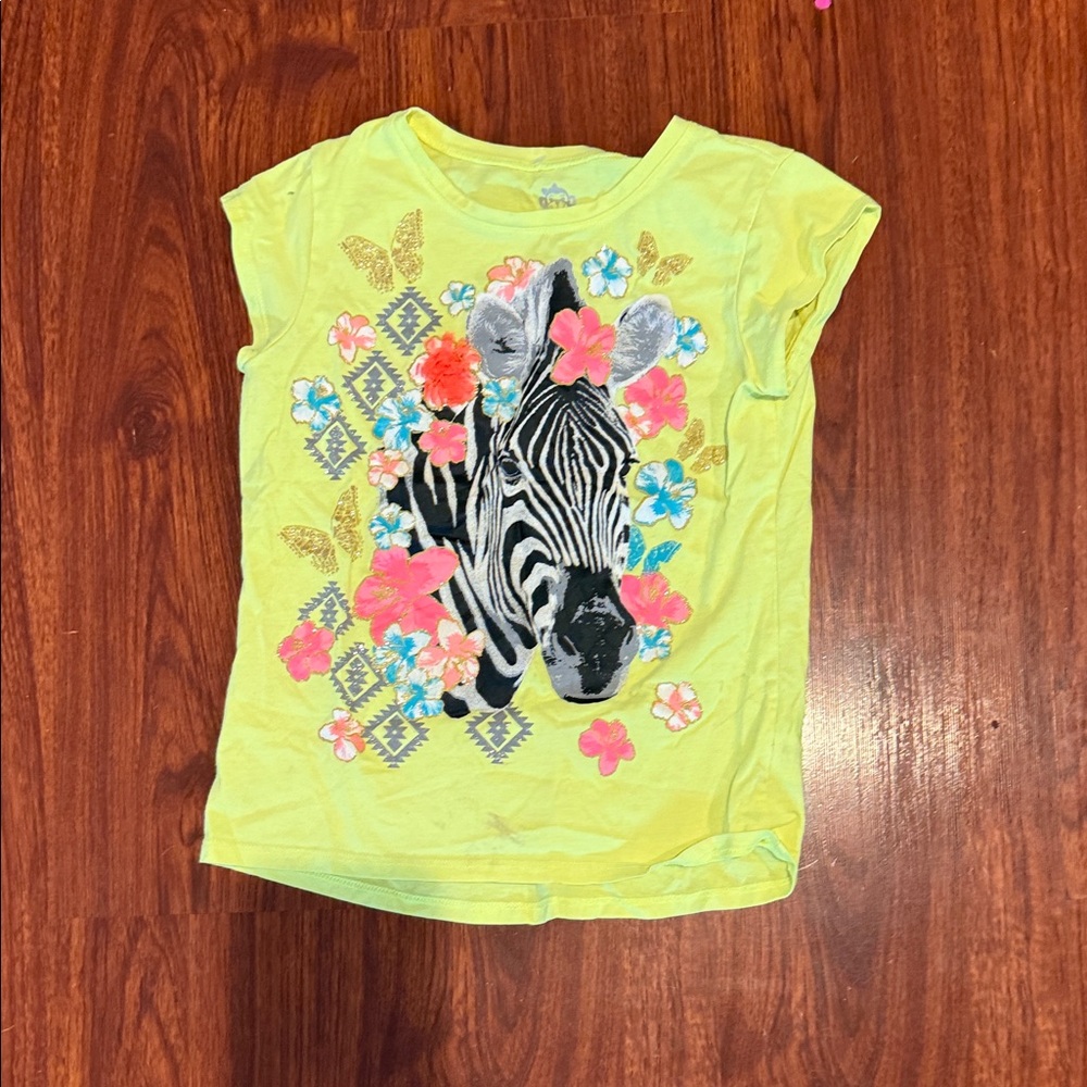 Garanimals Yellow Zebra and Floral Kids Tee